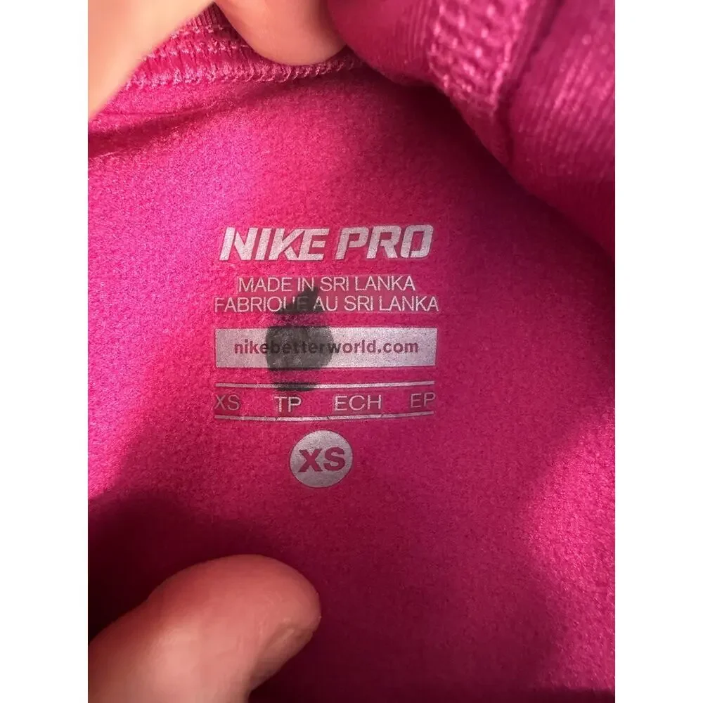 Nike Pro Women's Pink Pullover Sweater with Thumbholes, Size XS
